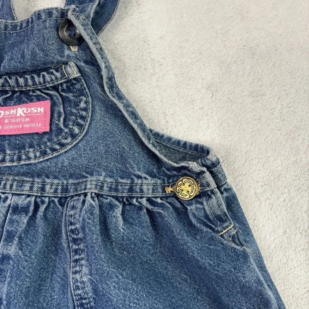 VTG Oshkosh B'Gosh Blue Denim Jeans Overalls Toddlers 4T Kids